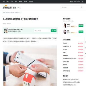 个人信用贷款买房能贷多少？如何计算贷款额度？ - 吉屋房产百科